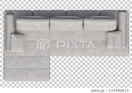 sofa isolate on a transparent background, interior furniture, 3D illustration, cg render 135490613