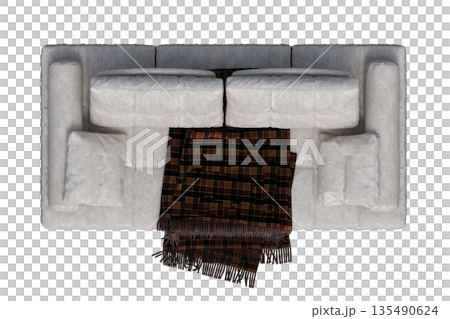 sofa isolate on a transparent background, interior furniture, 3D illustration, cg render 135490624