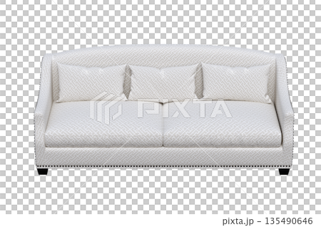 sofa isolate on a transparent background, interior furniture, 3D illustration, cg render 135490646