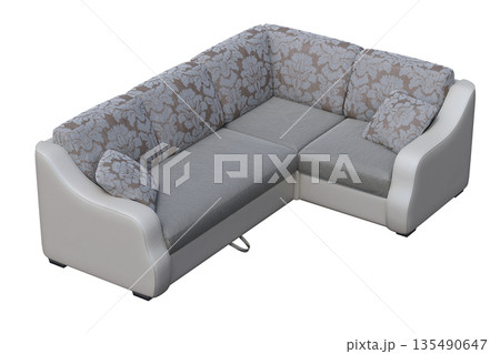 sofa isolate on a transparent background, interior furniture, 3D illustration, cg render 135490647