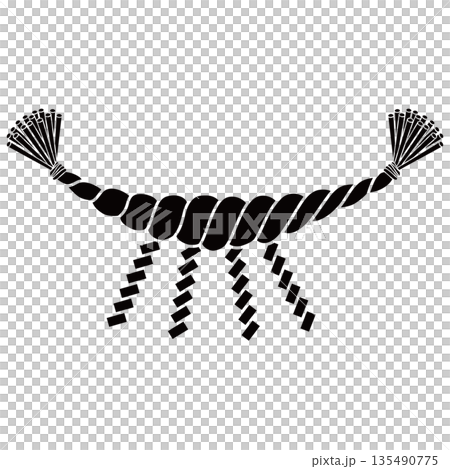 Illustration material of New Year's festoon decoration Illustration material of New Year's festoon decoration 135490775