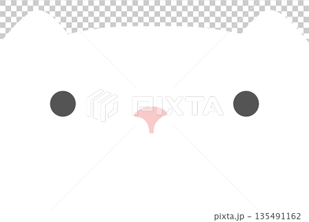 Illustration of a white cat with a big face Illustration of a white cat with a big face 135491162