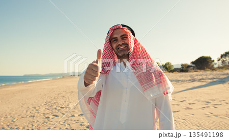 Sheik Giving A Positive Feedback With Thumb Up 135491198