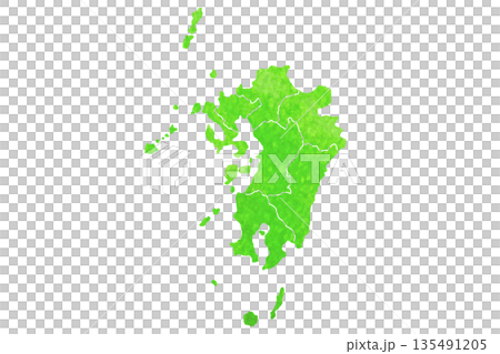 九州地方　地図素材 135491205