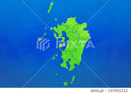 九州地方　地図素材 135491212