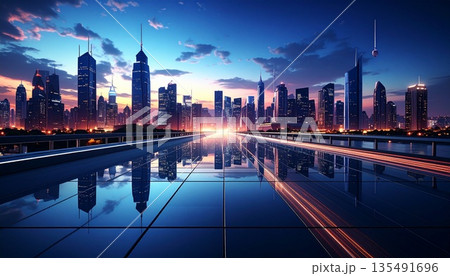 未来都市の夜明け ― 光が導くメトロポリス、Dawn of the Future City 135491696
