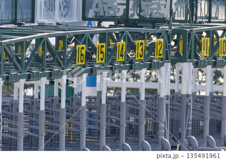 競馬場の風景 ゲート 京都府京都市 競馬場の風景 ゲート 京都府京都市 135491961