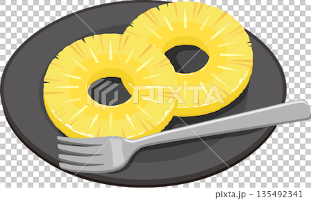 Pineapple on a plate Pineapple on a plate 135492341
