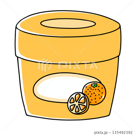 ゆるめシンプルなカップのオレンジジャム　ベタ塗り 135492392