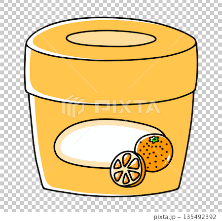 ゆるめシンプルなカップのオレンジジャム　ベタ塗り 135492392