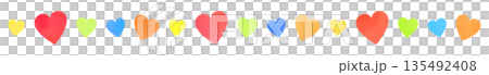 ポップでカラフルなハートのライン ポップでカラフルなハートのライン 135492408