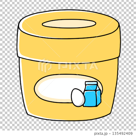 A simple, loose cup of custard spread 135492409