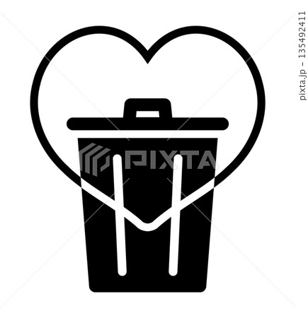 ゴミ箱とハートのリング 135492411