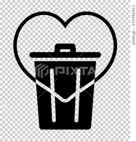 垃圾桶和心形戒指 135492411