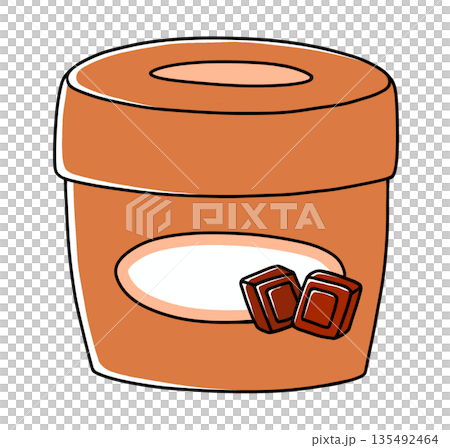 A simple and light chocolate spread in a cup, painted solid 135492464