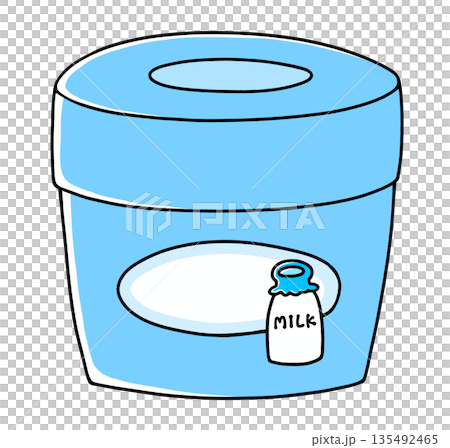 一杯簡單的牛奶果醬，畫得很平整 135492465