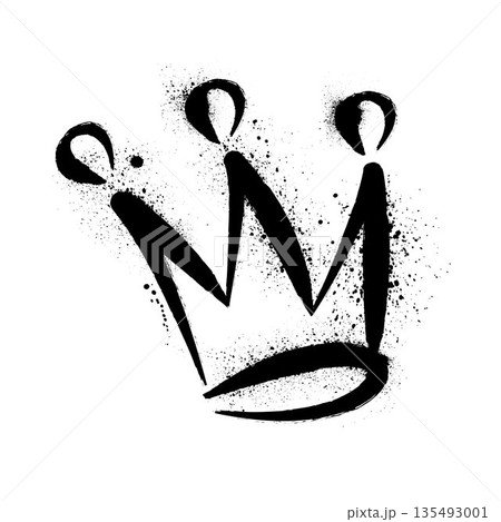 Grunge ink blots princess crown 135493001