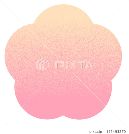 花のレトロなイラスト　フラットデザインのアイコン 135493270
