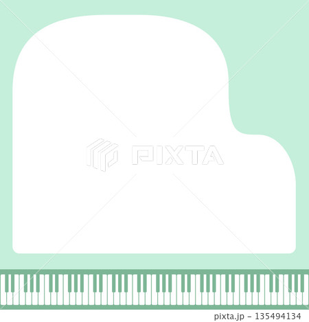 グランドピアノのシルエットフレーム　ライムグリーン 135494134