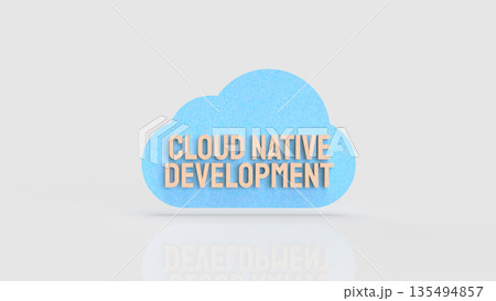 Minimal Cloud Native Software Development Concept Illustration 3d render. 135494857
