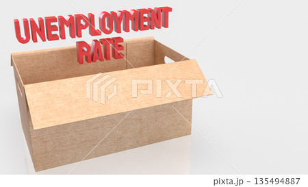 Rising Unemployment Rate Concept with Job Loss and Economic Crisis Symbol 3d render. Rising Unemployment Rate Concept with Job Loss and Economic Crisis Symbol 3d render. 135494887