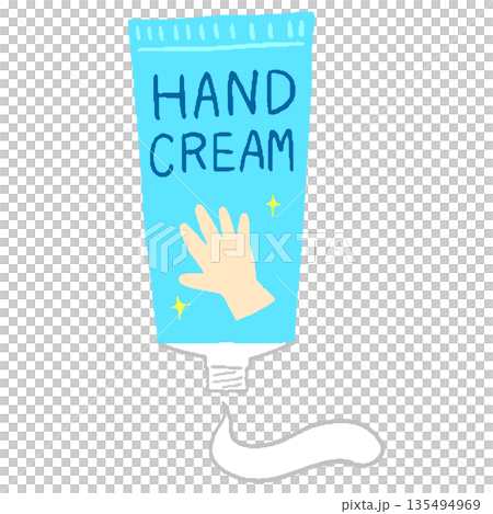 Illustration of a tube-shaped hand cream with the contents spilling out Illustration of a tube-shaped hand cream with the contents spilling out 135494969