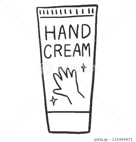 チューブ型ハンドクリームのイラスト　線画 135494971