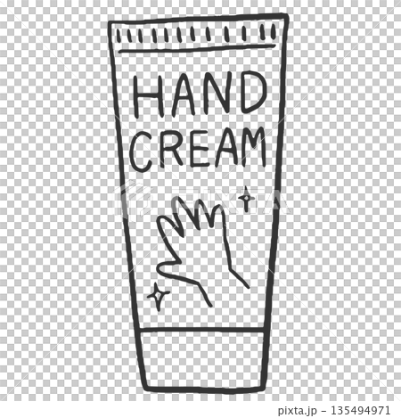 チューブ型ハンドクリームのイラスト　線画 135494971