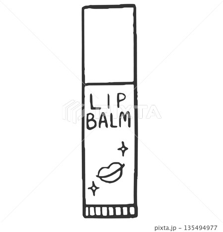 スティック型リップクリームのイラスト　線画 135494977