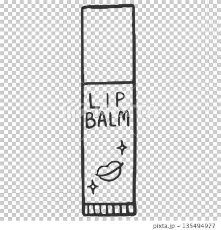 スティック型リップクリームのイラスト　線画 135494977