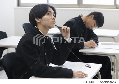 勉強する男子高校生 135495623
