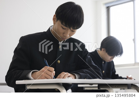 勉強する男子学生 勉強する男子学生 135495804
