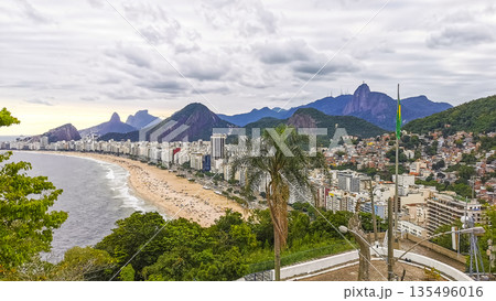 Rio de Janeiro Brazil Panorama View City Skyline Beach Mountains. Rio de Janeiro Brazil Panorama View City Skyline Beach Mountains. 135496016