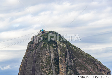 Sugarloaf mountain and sea nature panorama Rio de Janeiro Brazil. Sugarloaf mountain and sea nature panorama Rio de Janeiro Brazil. 135496047