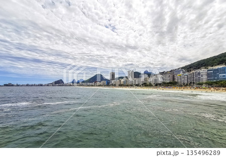 Copacabana Beach Tropical Paradise and City Skyline Rio de Janeiro Brazil. Copacabana Beach Tropical Paradise and City Skyline Rio de Janeiro Brazil. 135496289