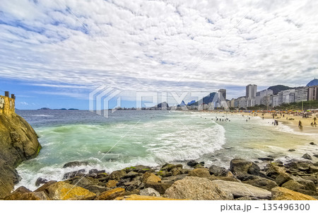 Copacabana Beach Tropical Paradise and City Skyline Rio de Janeiro Brazil. Copacabana Beach Tropical Paradise and City Skyline Rio de Janeiro Brazil. 135496300