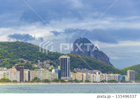 Copacabana Beach Tropical Paradise and City Skyline Rio de Janeiro Brazil. Copacabana Beach Tropical Paradise and City Skyline Rio de Janeiro Brazil. 135496337