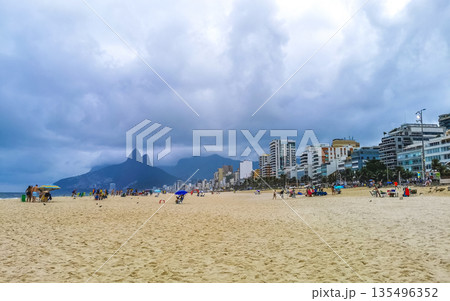 Ipanema Beach Tropical Storm Clouds Panorama Rio de Janeiro Brazil. Ipanema Beach Tropical Storm Clouds Panorama Rio de Janeiro Brazil. 135496352