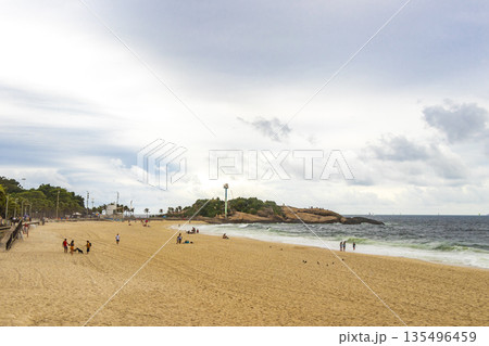 Ipanema Beach Tropical Storm Clouds Panorama Rio de Janeiro Brazil. 135496459