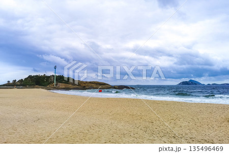 Ipanema Beach Tropical Storm Clouds Panorama Rio de Janeiro Brazil. 135496469
