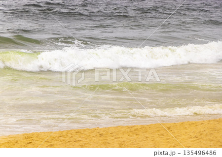 Ipanema Beach Tropical Island Paradise Panorama Rio de Janeiro Brazil. 135496486