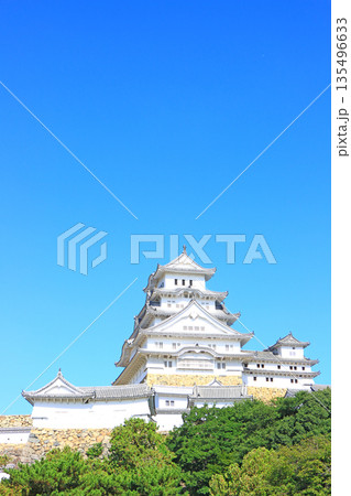 兵庫県姫路市、国宝姫路城の風景 135496633