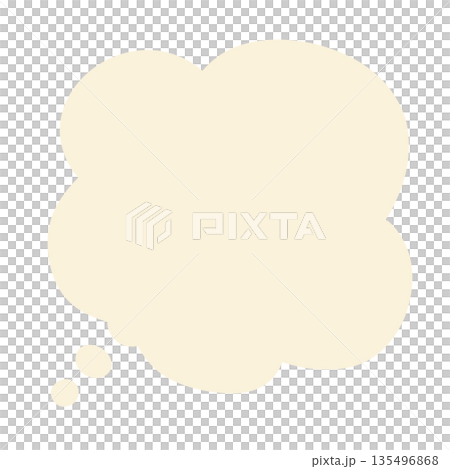 タイトルや説明に使えるシンプルな手描きの吹き出しイラスト アイボリー タイトルや説明に使えるシンプルな手描きの吹き出しイラスト アイボリー 135496868