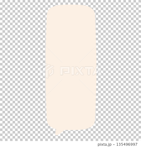 タイトルや説明に使えるシンプルな手描きの吹き出しイラスト オフホワイト 135496997