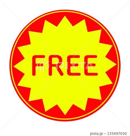 freeや0円のステッカー素材イラスト 135497030