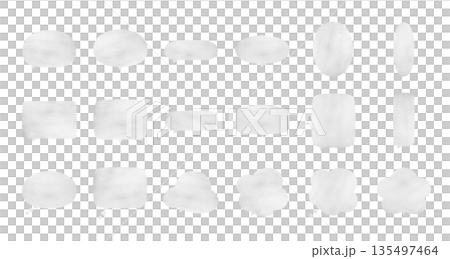 シンプルで使いやすいグレーの水彩吹き出しイラスト素材セット 135497464