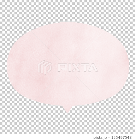 自然可愛的水彩對話框插畫素材 - 暗粉紅色 135497548