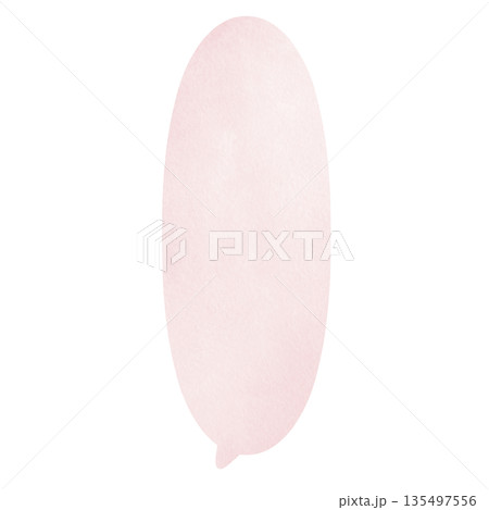 ナチュラルでかわいい水彩吹き出しイラスト素材 くすみピンク 135497556