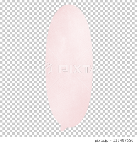 ナチュラルでかわいい水彩吹き出しイラスト素材 くすみピンク 135497556