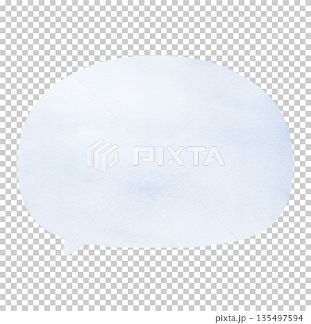 爽やかで使いやすい 水彩の吹き出しイラスト ブルー 135497594